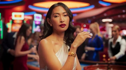 Close Up Portrait of a Graceful Asian Female Posing for Camera. Professional Model with a Beautifu