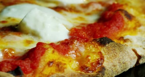 high quality pizza typical Italian food with Italian mozzarella cheese and fresh tomato sauce fres