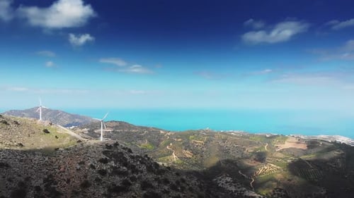 Agricultural field and wind turbine