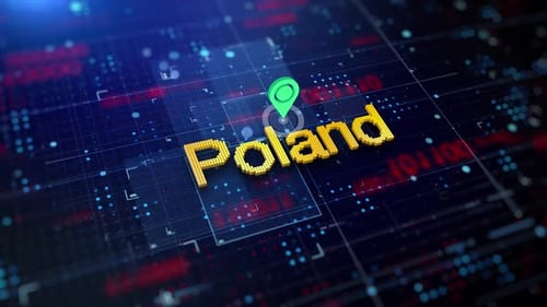 Pixelated Name Of The Country Poland