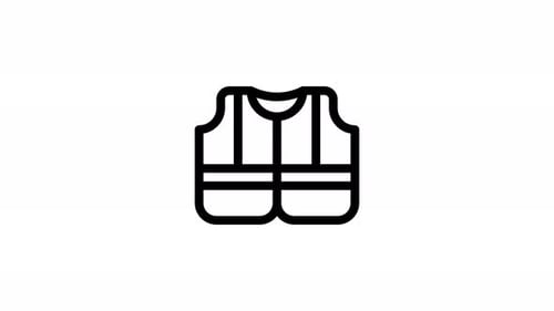 Animated Safety Vest Line Icon Minimalist Design