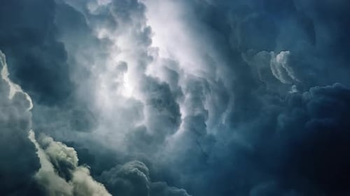 Thunderstorm With Lightning in the sky with dark clouds.
