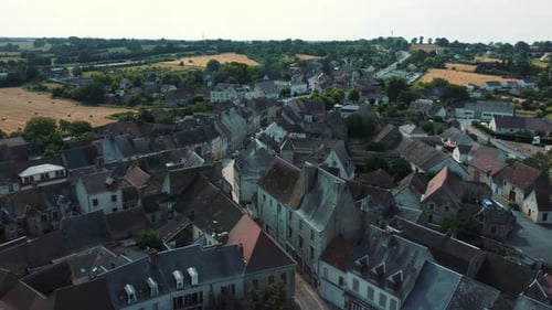 Drone view of Saint Pierre le Moutier