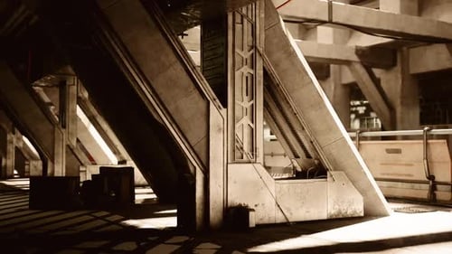 Edificio moderno con estructuras geométricas en diseño urbano