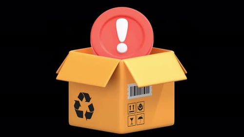 package alert 3D Animation, Alpha Channel, Transparent Background