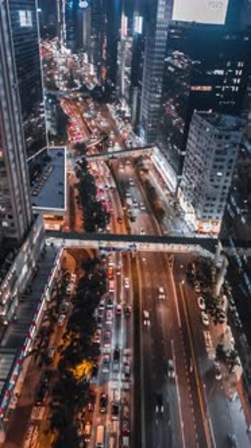 Vertical View Of Hong Kong Cityscape, China