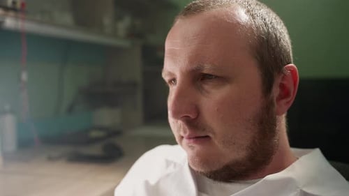 Close Up of a Man in a Lab