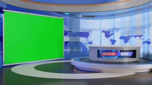 3D Virtual News Studio Ab003 Background Loop