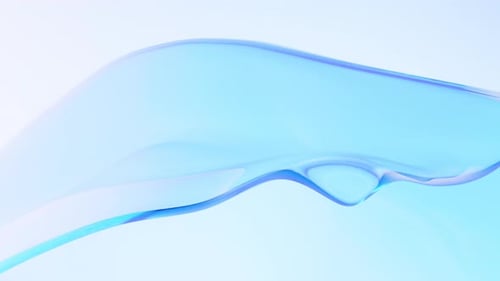 Transparentes Glastuch mit fließendem Wellenmuster