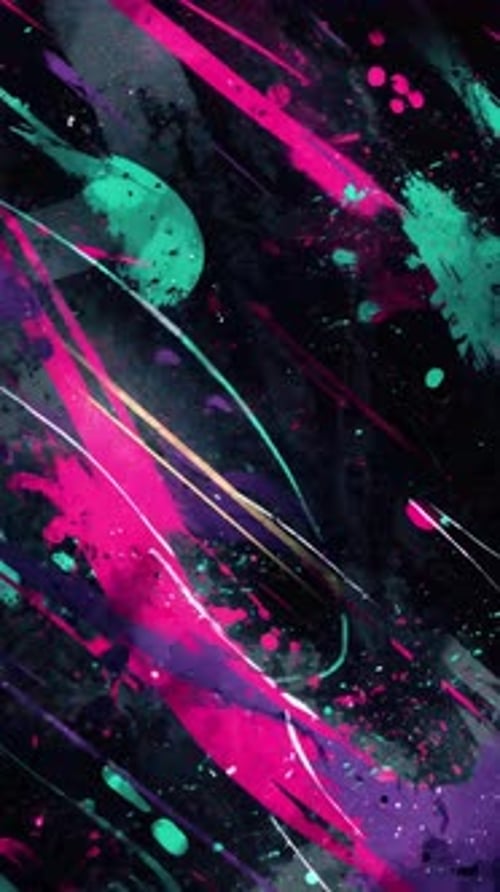 Dynamic Paint Splatter Abstract Vertical Background Animation