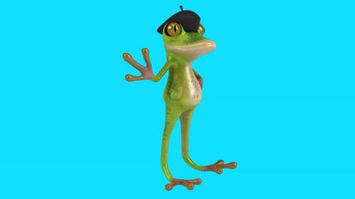 Lustiger 3D-Cartoon-Frosch (mit Alpha-Kanal im Lieferumfang enthalten)