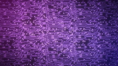 Abstract background of blue-violet computer circuit boards digital hi-tech futuristic of lines