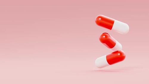 Floating Red and White Pills Healthcare Medical Background Animation