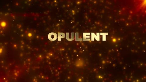 Opulent Golden 3D Text Reveal with Sparkling Particles