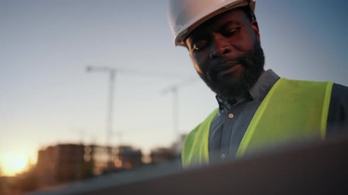 Confident Professional Engineer Projecting New Building Portrait with Laptop Highskilled Architect