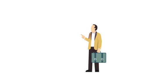 2d Character Man with Briefcase