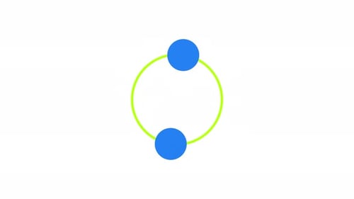 Animation zum Laden von zwei durchgezogenen Kreisen, die sich auf der Ringlinie drehen