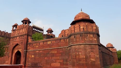 The exterior of the Red Fort in Delhi, India