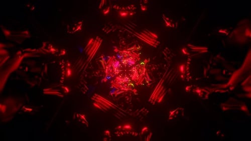 Neon Abstract Geometric Tunnel Loop Animation