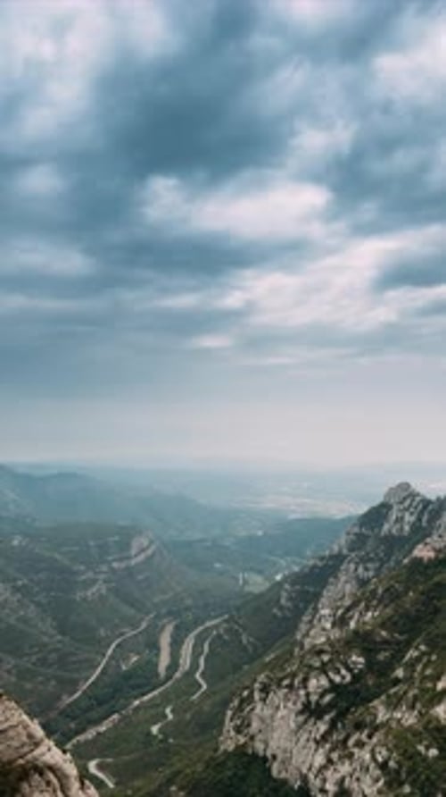 Timelapse Timelapse Of Montserrat Mountains Near Barcelona In Catalonia Spain It Is Part Of The