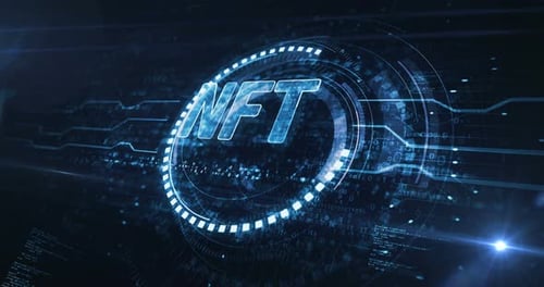 NFT Non-Fungible Token symbol digital concept loop