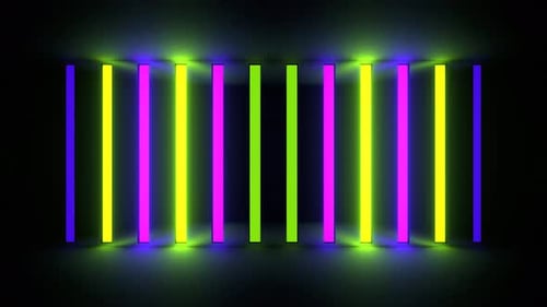 Purple And Green Neon Lights Wall Background Vj Loop In 4K