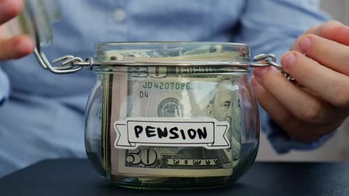 Saving Money for Pension in Jar