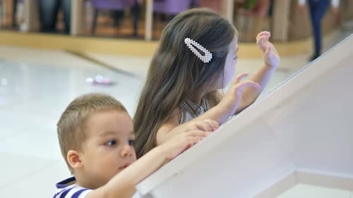Young Children Interacting with Large Screen