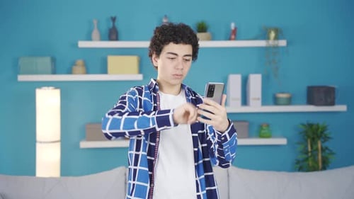 Teen Talking to Phone On Video Call