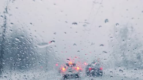 Terrible windshield visiblity driving during monsoon season europe