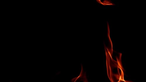 Flames on Black Background Filmed is Slow Motion 1000 Fps