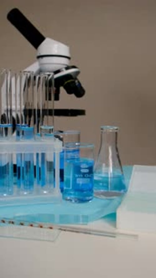 Laboratory Equipment Close-Up in Science Workplace