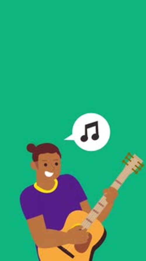Happy Guitar Player Vertical Animation