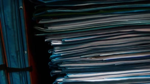 Old Papers and Files in Archive Room