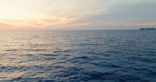Aerial View of the Sunset in the Seascape