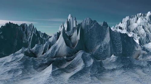Abstract 3D Geometric Mountain Range Animation