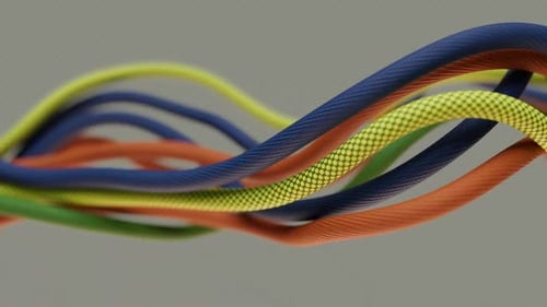 Abstract Colorful Fluid Ropes Intertwining Animation