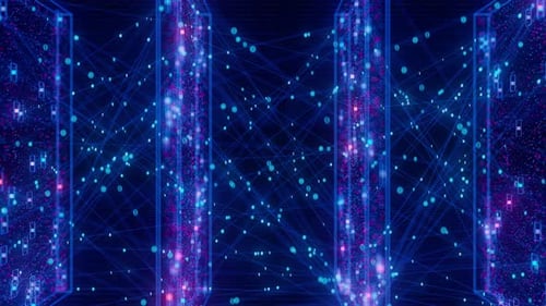 Neural Network Model LLM Structure Animation AI Big Data Processing Technological Concept Machine