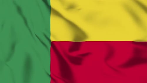 Realistic Waving Flag of Benin Seamless Loop