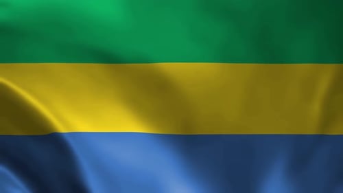 Realistic Gabon Flag Waving Motion Background