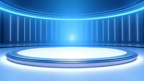 Futuristic Blue Light Stage for Virtual Product Presentation