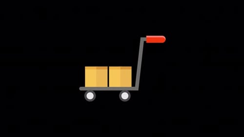 Flat Design Hand Truck Loading with Boxes Animation