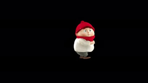 Animated 3D Winter Character Running Loop