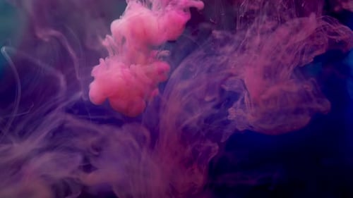 Pink and Purple Ink Clouds Abstract Background