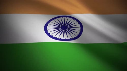 Realistic India Flag Waving Seamless Loop Animation