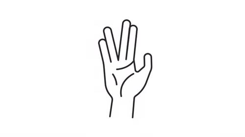 Animated priestly hand line icon