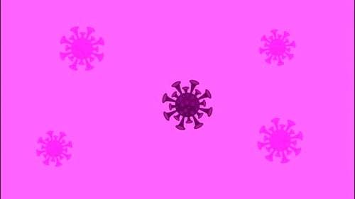 Flat Design Animated Virus Cell Icon