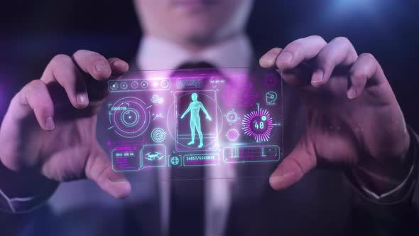 Infographics On The Theme Of Human Digitalization On The Gadget Of The ...