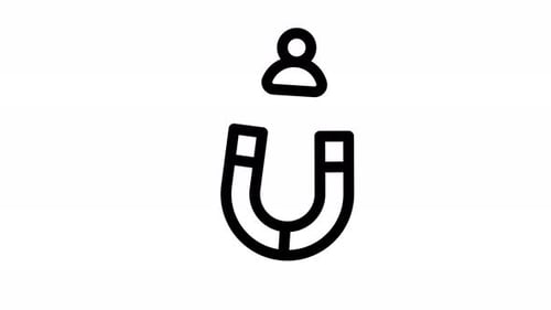 Minimalist Animated Magnet Attracting Person Icon