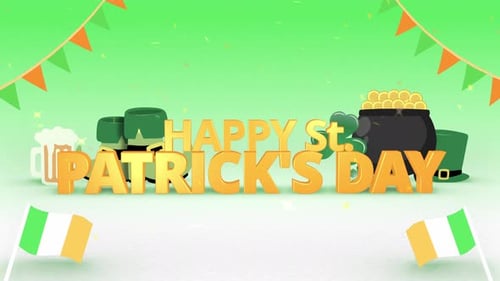 3D St. Patrick's Day Greeting Intro Orange